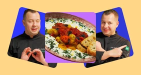 Лёгкая томатная закуска с сыром сиртаки